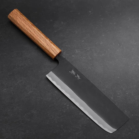 Nakiri SK Steel Kurouchi Oak Handle 170mm-[Musashi]-[Japanese-Kitchen-Knives]
