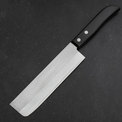 Nakiri SKD12 Polished Western Black Handle 165mm-[Musashi]-[Japanese-Kitchen-Knives]