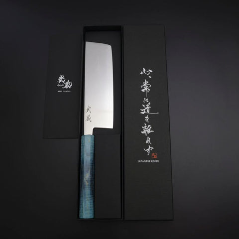 Nakiri SLD Mirror Coral Shore Handle 170mm-[Musashi]-[Japanese-Kitchen-Knives]