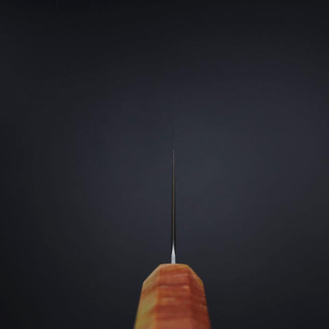 Nakiri SLD Mirror Sunset Orange Handle 170mm-[Musashi]-[Japanese-Kitchen-Knives]