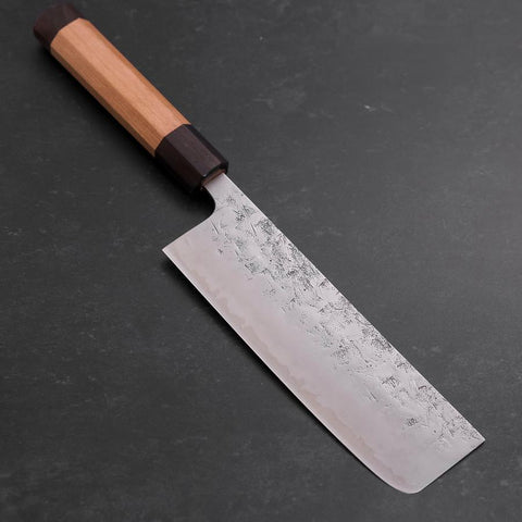 Nakiri SLD Nashiji Washi Cherry Rosewood Handle 165mm-[Musashi]-[Japanese-Kitchen-Knives]