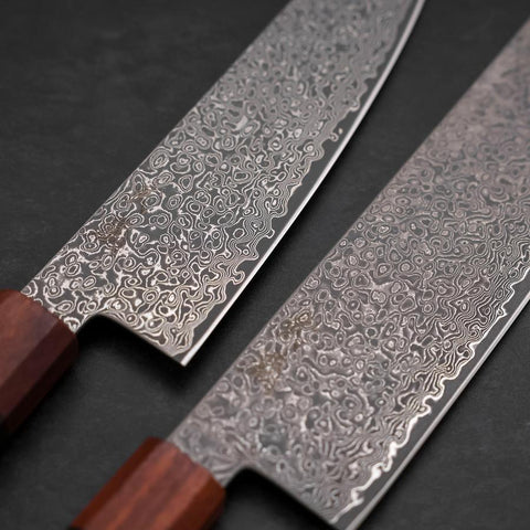Nakiri & Santoku VG-10 Damasco Mango de Ébano Palisandro Set Sakura