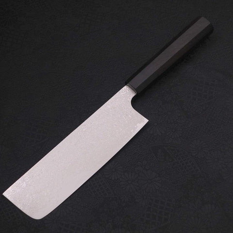 Nakiri Silver Steel #3 Damasco Mango de Ébano con Cuerno de Búfalo 165mm