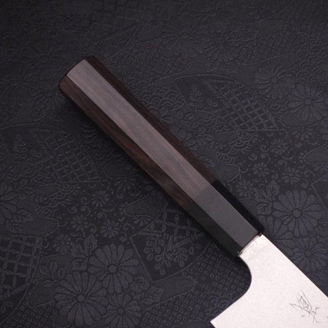 Nakiri Silver Steel #3 Damasco Mango de Ébano con Cuerno de Búfalo 165mm