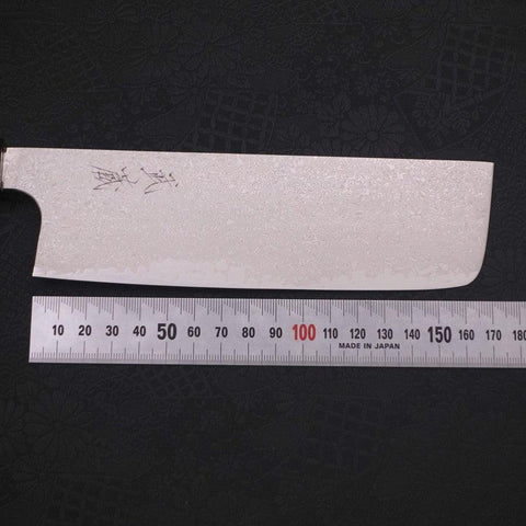 Nakiri Silver Steel #3 Damasco Mango de Ébano con Cuerno de Búfalo 165mm