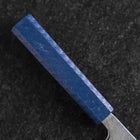 Nakiri Silver Steel #3 Nashiji Mirror Damascus Blue Urushi Handle 165mm-[Musashi]-[Japanese-Kitchen-Knives]