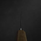 Nakiri Silver Steel #3 Nashiji Olive Handle 165mm-[Musashi]-[Japanese-Kitchen-Knives]