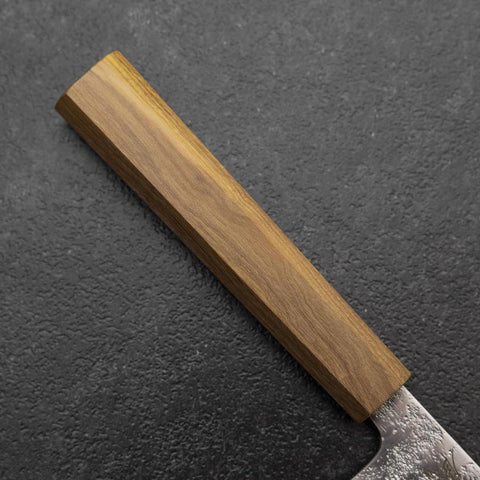 Nakiri Silver Steel #3 Nashiji Olive Handle 165mm-[Musashi]-[Japanese-Kitchen-Knives]