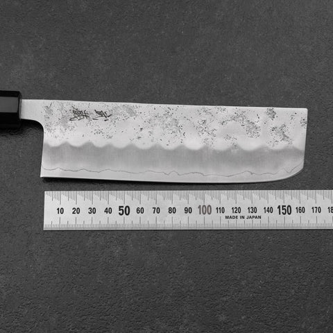 Nakiri Silver Steel #3 Nashiji Washi Buffalo Bubinga Handle 165mm (6.5”)