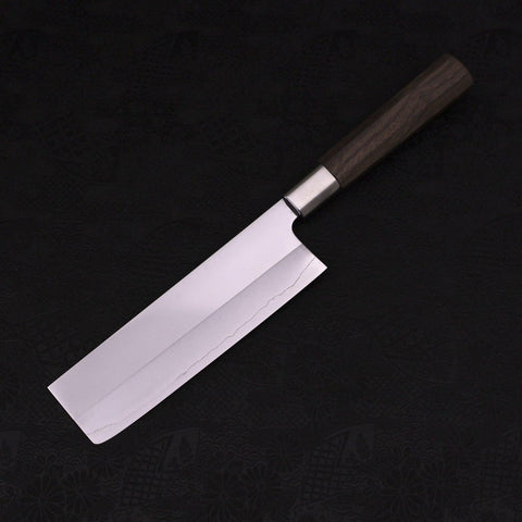Nakiri Silver Steel #3 Walnut Handle 165mm-[Musashi]-[Japanese-Kitchen-Knives]