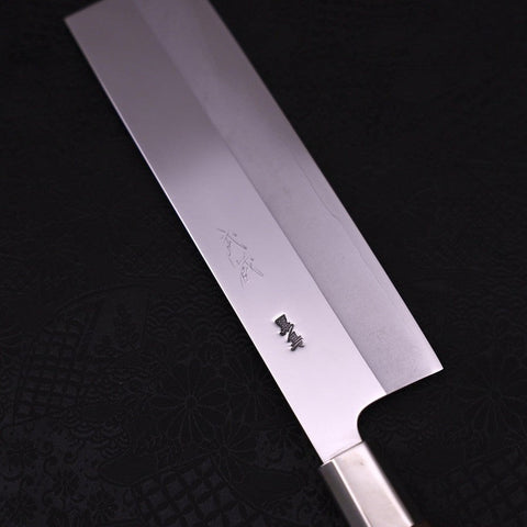 Nakiri Silver Steel #3 Walnut Handle 165mm-[Musashi]-[Japanese-Kitchen-Knives]
