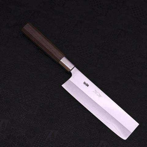 Nakiri Silver Steel #3 Walnut Handle 165mm-[Musashi]-[Japanese-Kitchen-Knives]