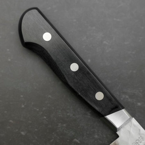 Nakiri Stainless Clad Blue Steel #2 Tsuchime Western Black Handle 170mm-[Musashi]-[Japanese-Kitchen-Knives]