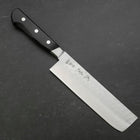 Nakiri Stainless Clad Blue Steel #2 Tsuchime Western Black Handle 170mm-[Musashi]-[Japanese-Kitchen-Knives]