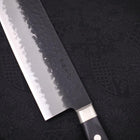 Nakiri Stainless Clad Blue Super Kurouchi Tsuchime Western Black Handle 165mm-[Musashi]-[Japanese-Kitchen-Knives]