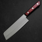 Nakiri Stainless Clad Blue Super Polished Western Black Red Handle 160mm-[Musashi]-[Japanese-Kitchen-Knives]