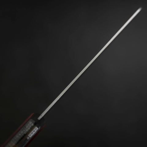 Nakiri Stainless Clad Blue Super Polished Western Black Red Handle 160mm-[Musashi]-[Japanese-Kitchen-Knives]