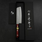 Nakiri Stainless Clad Blue Super Polished Western Black Red Handle 160mm-[Musashi]-[Japanese-Kitchen-Knives]