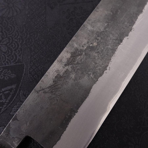 Nakiri Stainless Clad Blue Steel #2 Kurouchi Walnut Shitan Handle 165mm-[Musashi]-[Japanese-Kitchen-Knives]