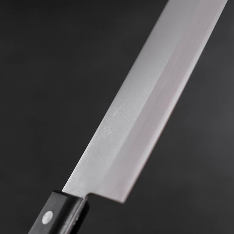 Nakiri Stainless Clad White Steel #2 Polished Western Black Handle 150mm-[Musashi]-[Japanese-Kitchen-Knives]