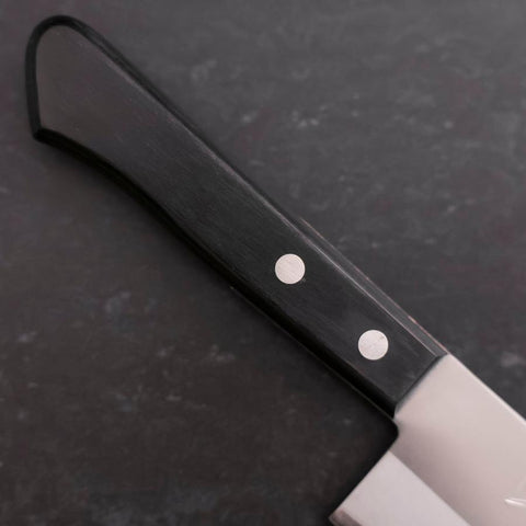 Nakiri Stainless Clad White Steel #2 Polished Western Black Handle 150mm-[Musashi]-[Japanese-Kitchen-Knives]