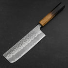 Nakiri Stainless Clad White Steel #2 Tsuchime Yaki Urushi Handle 165mm-[Musashi]-[Japanese-Kitchen-Knives]