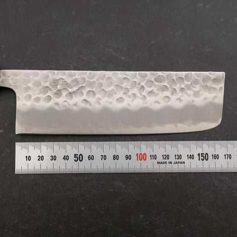 Nakiri Stainless Clad White Steel #2 Tsuchime Yaki Urushi Handle 165mm-[Musashi]-[Japanese-Kitchen-Knives]