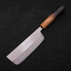 Nakiri Stainless Clad White Steel #2 Polished Yaki Urushi Handle 165mm-[Musashi]-[Japanese-Kitchen-Knives]