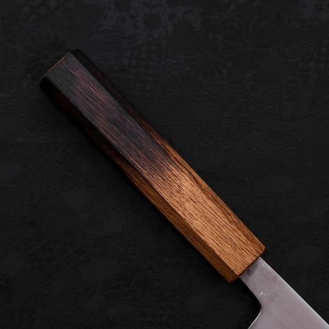 Nakiri Stainless Clad White Steel #2 Polished Yaki Urushi Handle 165mm-[Musashi]-[Japanese-Kitchen-Knives]
