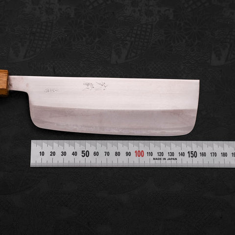 Nakiri Stainless Clad White Steel #2 Polished Yaki Urushi Handle 165mm-[Musashi]-[Japanese-Kitchen-Knives]