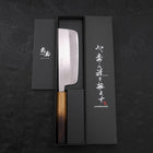 Nakiri Stainless Clad White Steel #2 Polished Yaki Urushi Handle 165mm-[Musashi]-[Japanese-Kitchen-Knives]