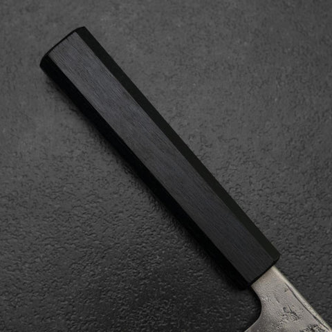 Nakiri Sweden Stainless Steel Nashiji Washi Damascus Blue Urushi Handle 165mm-[Musashi]-[Japanese-Kitchen-Knives]