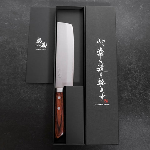 Nakiri VG-1 Nashiji Western Mahogany Handle 165mm-[Musashi]-[Japanese-Kitchen-Knives]