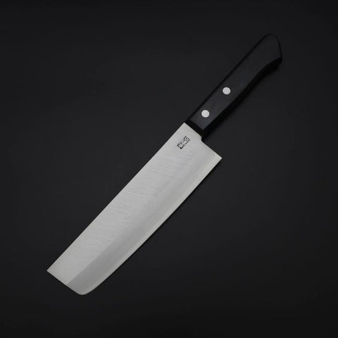Nakiri VG-1 Polished Western Black Handle 165mm (Tsuba-nashi) (6.5”)-[Musashi]-[Japanese-Kitchen-Knives]