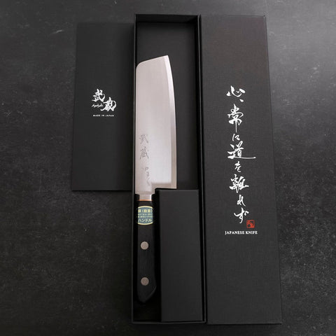 Nakiri VG-1 Pulido Mango Occidental con Incrustaciones de Cobre 160 mm