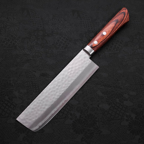 Nakiri VG-1 Tsuchime Western Mahogany Handle 165mm-[Musashi]-[Japanese-Kitchen-Knives]