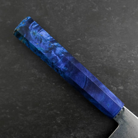 Nakiri VG-10 Damascus Blue Birch Handle 170mm (6.7”)-[Musashi]-[Japanese-Kitchen-Knives]
