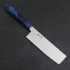 Nakiri VG-10 Damascus Blue Birch Handle 170mm (6.7”)-[Musashi]-[Japanese-Kitchen-Knives]