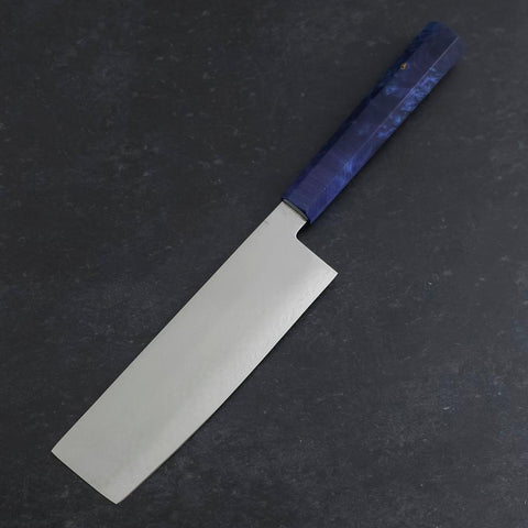 Nakiri VG-10 Damascus Blue Birch Handle 170mm-[Musashi]-[Japanese-Kitchen-Knives]