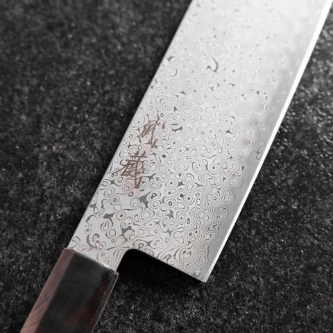 Nakiri VG-10 Damascus Brown Birch Handle 165mm (6.5”)-[Musashi]-[Japanese-Kitchen-Knives]