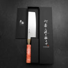 Nakiri VG-10 Damascus Buffalo Dark Pink Maple Handle 170mm-[Musashi]-[Japanese-Kitchen-Knives]