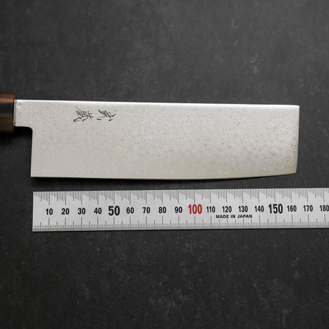 Nakiri VG-10 Damascus Buffalo Light Pink Maple Handle 170mm-[Musashi]-[Japanese-Kitchen-Knives]
