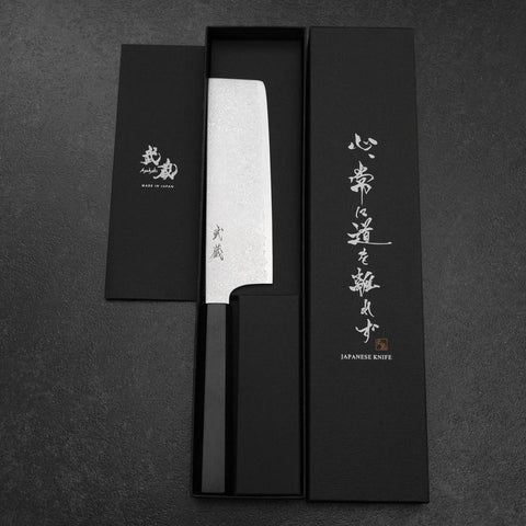 Nakiri VG-10 Damascus Ebony Handle 165mm-[Musashi]-[Japanese-Kitchen-Knives]