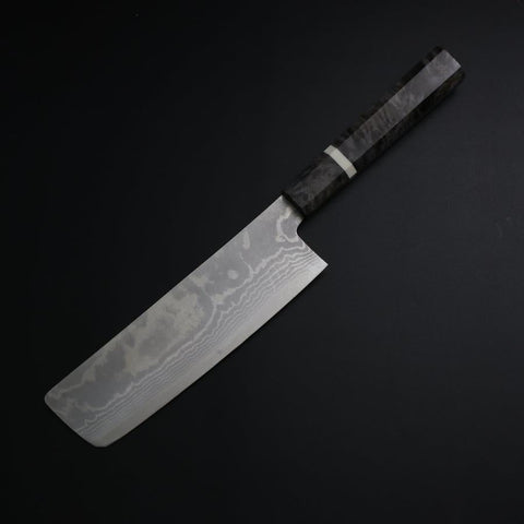 Nakiri VG-10 Damascus Maple Handle 165mm-[Musashi]-[Japanese-Kitchen-Knives]