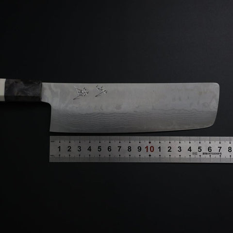 Nakiri VG-10 Damascus Maple Handle 165mm-[Musashi]-[Japanese-Kitchen-Knives]