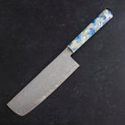 Nakiri VG-10 Damascus Ocean Blue-White Mix Handle 165mm (6.5”)-[Musashi]-[Japanese-Kitchen-Knives]