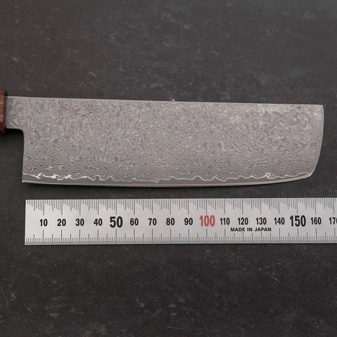 Nakiri VG-10 Damascus Shitan Ebony Handle 165mm-[Musashi]-[Japanese-Kitchen-Knives]