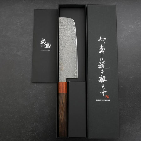 Nakiri VG-10 Damascus Shitan Ebony Handle 165mm-[Musashi]-[Japanese-Kitchen-Knives]