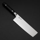 Nakiri VG-10 Damascus Western Black Round Handle 170mm (6.7”)-[Musashi]-[Japanese-Kitchen-Knives]