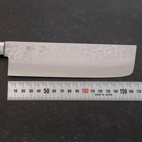Nakiri VG-10 Damascus Western Blue Handle 165mm (6.5”)-[Musashi]-[Japanese-Kitchen-Knives]